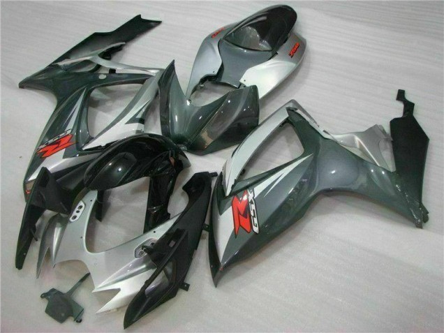 Silber Schwarz Suzuki GSXR 600 / 750 K6 2006-2007 Motorrad Verkleidungen Silber Schwarz Suzuki GSXR 600 / 750 K6 2006-2007 Motorrad Verkleidungen