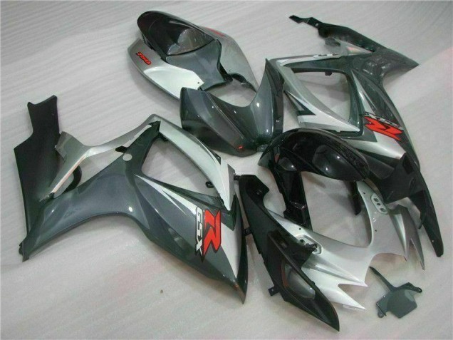 Silber Schwarz Suzuki GSXR 600 / 750 K6 2006-2007 Motorrad Verkleidungen Silber Schwarz Suzuki GSXR 600 / 750 K6 2006-2007 Motorrad Verkleidungen
