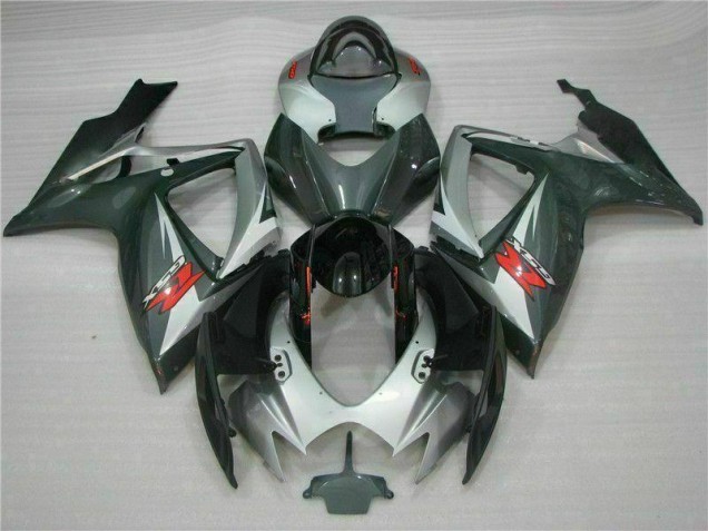 Silber Schwarz Suzuki GSXR 600 / 750 K6 2006-2007 Motorrad Verkleidungen Silber Schwarz Suzuki GSXR 600 / 750 K6 2006-2007 Motorrad Verkleidungen