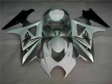 Silber Weiß Suzuki GSXR 1000 K7 2007-2008 Motorrad Verkleidungen