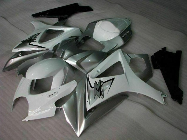 Silber Weiß Suzuki GSXR 1000 K7 2007-2008 Motorrad Verkleidungen Silber Weiß Suzuki GSXR 1000 K7 2007-2008 Motorrad Verkleidungen
