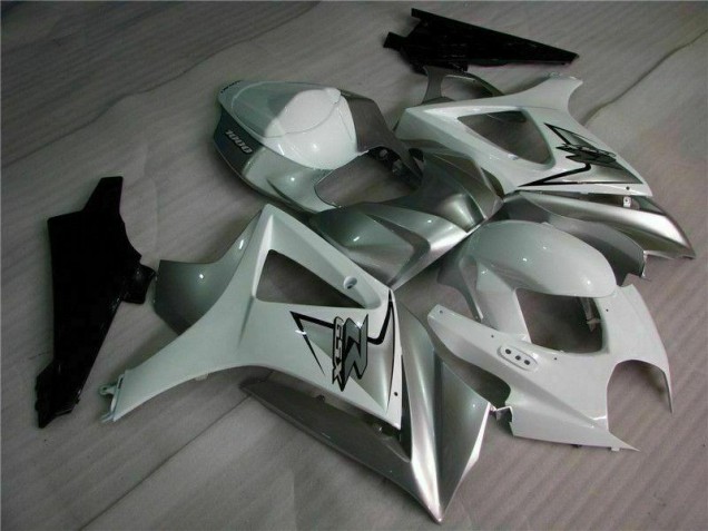 Silber Weiß Suzuki GSXR 1000 K7 2007-2008 Motorrad Verkleidungen Silber Weiß Suzuki GSXR 1000 K7 2007-2008 Motorrad Verkleidungen