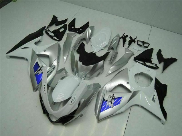 Silber Weiß Suzuki GSXR 1000 K9 2009-2016 Motorrad Verkleidungen Silber Weiß Suzuki GSXR 1000 K9 2009-2016 Motorrad Verkleidungen