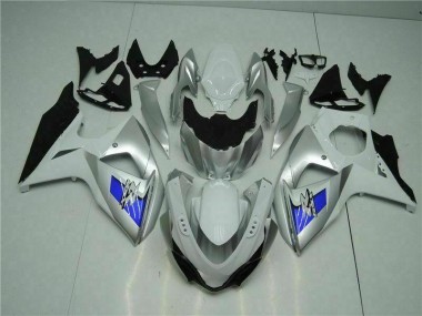 Silber Weiß Suzuki GSXR 1000 K9 2009-2016 Motorrad Verkleidungen