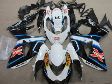 Weiß Blau Brux Dunkel Hund Suzuki GSXR 1000 K9 2009-2016 Motorrad Verkleidungen