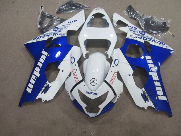 Weiß Blau Motul Suzuki GSXR 600 K4 2004-2005 Motorrad Verkleidungen Weiß Blau Motul Suzuki GSXR 600 K4 2004-2005 Motorrad Verkleidungen
