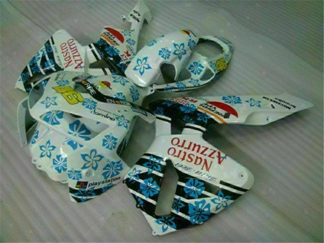 Weiß Blau Nastro Azzurro 46 Honda CBR 600 RR 2005-2006 Motorrad Verkleidung Weiß Blau Nastro Azzurro 46 Honda CBR 600 RR 2005-2006 Motorrad Verkleidung