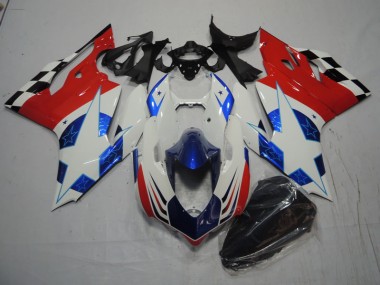 Weiß Blau Rot Ducati 1199 2011-2014 Motorrad Verkleidungen