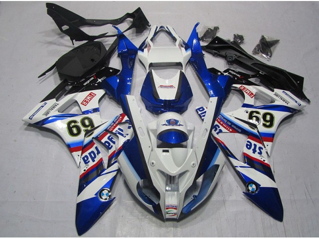 Weiß Blau Sterilgarda 69 BMW S1000RR 2009-2014 Motorrad Verkleidungen Weiß Blau Sterilgarda 69 BMW S1000RR 2009-2014 Motorrad Verkleidungen