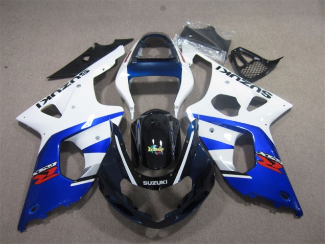 Weiß Blau Suzuki GSXR 1000 K1 2000-2002 Motorrad Verkleidungen Weiß Blau Suzuki GSXR 1000 K1 2000-2002 Motorrad Verkleidungen