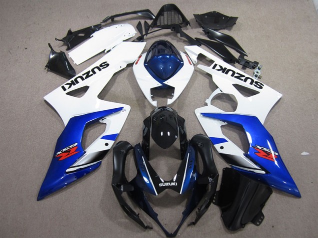 Weiß Blau Suzuki GSXR 1000 K5 2005-2006 Motorrad Verkleidungen Weiß Blau Suzuki GSXR 1000 K5 2005-2006 Motorrad Verkleidungen