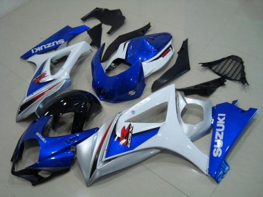 Weiß Blau Suzuki GSXR 1000 K7 2007-2008 Motorrad Verkleidungen