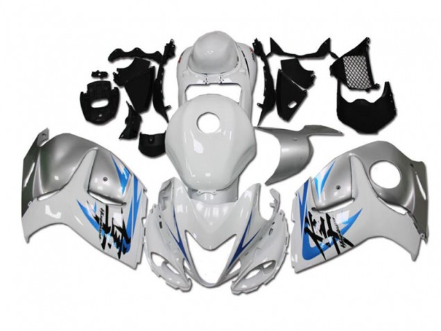 Weiß Blau Suzuki GSXR 1300 Hayabusa 2008-2019 Motorrad Verkleidungen Weiß Blau Suzuki GSXR 1300 Hayabusa 2008-2019 Motorrad Verkleidungen