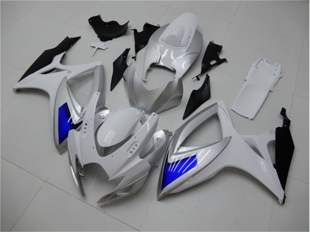 Weiß Blau Suzuki GSXR 600 / 750 K6 2006-2007 Motorrad Verkleidung Weiß Blau Suzuki GSXR 600 / 750 K6 2006-2007 Motorrad Verkleidung
