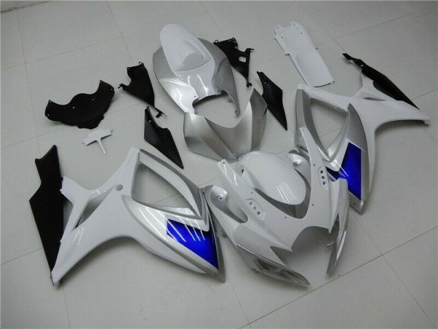 Weiß Blau Suzuki GSXR 600 / 750 K6 2006-2007 Motorrad Verkleidung Weiß Blau Suzuki GSXR 600 / 750 K6 2006-2007 Motorrad Verkleidung