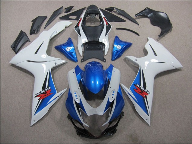 Weiß Blau Suzuki GSXR 600 K11 2011-2024 Motorrad Verkleidungen Weiß Blau Suzuki GSXR 600 K11 2011-2024 Motorrad Verkleidungen