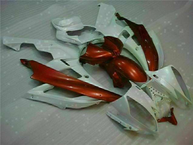 Weiß Braun Yamaha R6 2006-2007 Motorrad Verkleidungen Weiß Braun Yamaha R6 2006-2007 Motorrad Verkleidungen