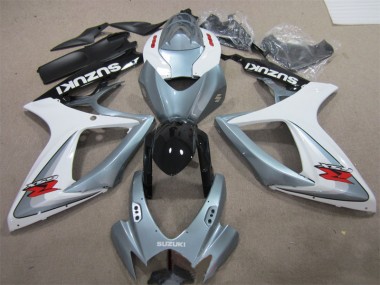 Weiß Grau Suzuki GSXR 600 K6 2006-2007 Motorrad Verkleidungen