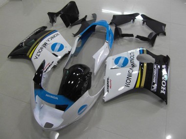 Weiß Konica Minolta Honda CBR 1100 XX Blackbird 1996-2007 Motorrad Verkleidungen