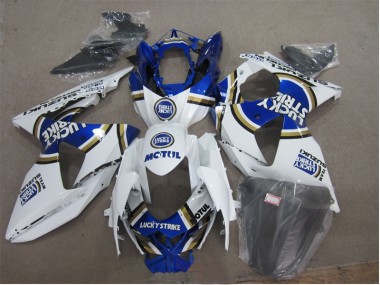 Weiß Lucky Strike Blau Motul Suzuki GSXR 1000 K9 2009-2016 Motorrad Verkleidungen