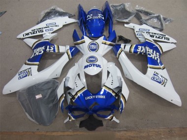 Weiß Lucky Strike Blau Motul Suzuki GSXR 600 K8 2008-2010 Motorrad Verkleidungen