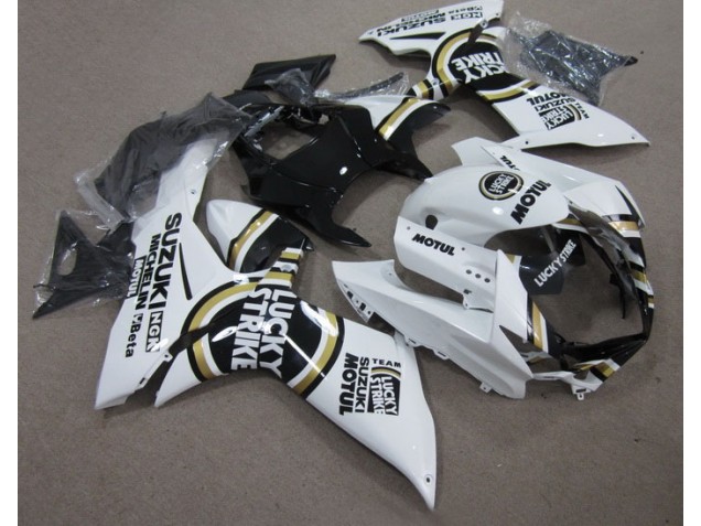 Weiß Lucky Strike Schwarz Motul Suzuki GSXR 600 K11 2011-2024 Motorrad Verkleidung Weiß Lucky Strike Schwarz Motul Suzuki GSXR 600 K11 2011-2024 Motorrad Verkleidung
