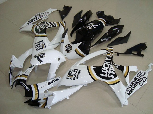 Weiß Lucky Strike Schwarz Motul Suzuki GSXR 750 K6 2006-2007 Motorrad Verkleidungen Weiß Lucky Strike Schwarz Motul Suzuki GSXR 750 K6 2006-2007 Motorrad Verkleidungen
