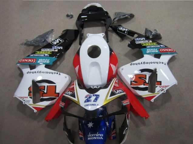 Weiß Rot Blau Lee 27 Honda CBR 600 RR 2005-2006 Motorrad Verkleidungen Weiß Rot Blau Lee 27 Honda CBR 600 RR 2005-2006 Motorrad Verkleidungen