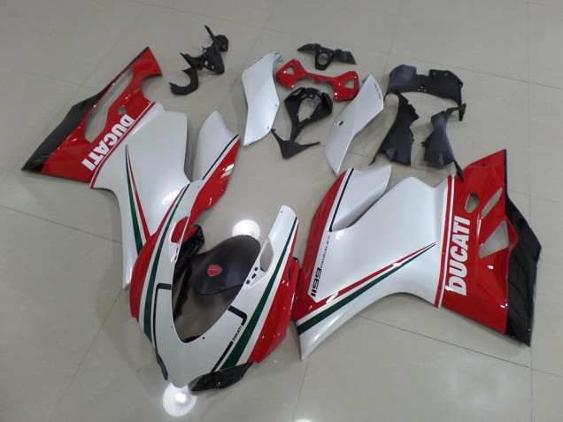 Weiß Rot Ducati 1199 2011-2014 Motorrad Verkleidung Weiß Rot Ducati 1199 2011-2014 Motorrad Verkleidung