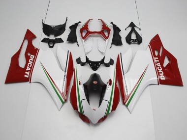 Weiß Rot Ducati 1199 2011-2014 Motorrad Verkleidungen