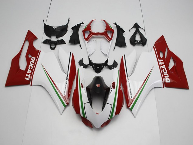 Weiß Rot Ducati 1199 2011-2014 Motorrad Verkleidungen Weiß Rot Ducati 1199 2011-2014 Motorrad Verkleidungen