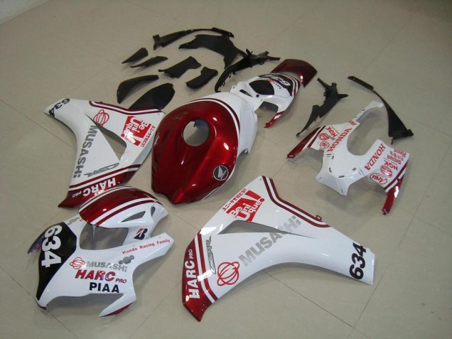 Weiß Rot HARC Pro PIAA 634 Honda CBR 1000 RR 2008-2011 Motorrad Verkleidungen