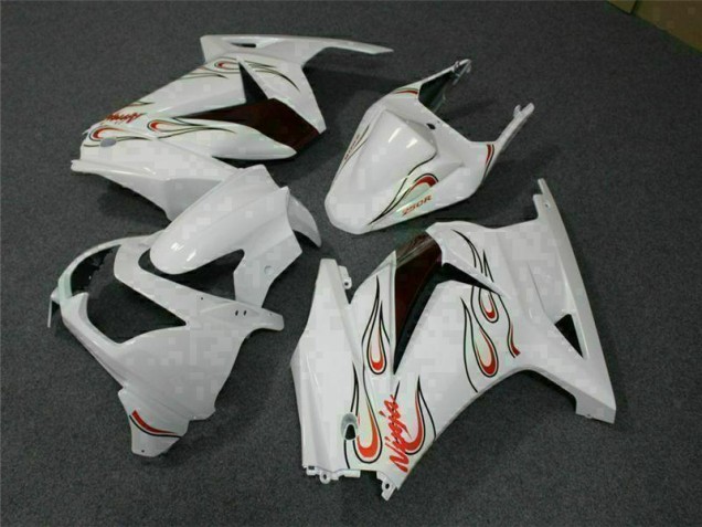 Weiß Rot Kawasaki EX250 2008-2012 Motorrad Verkleidungen Weiß Rot Kawasaki EX250 2008-2012 Motorrad Verkleidungen