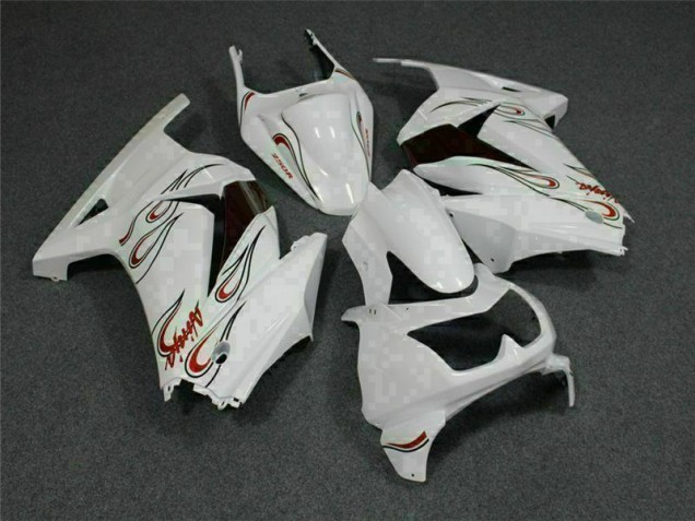 Weiß Rot Kawasaki EX250 2008-2012 Motorrad Verkleidungen Weiß Rot Kawasaki EX250 2008-2012 Motorrad Verkleidungen