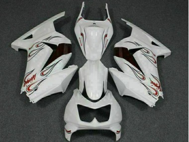 Weiß Rot Kawasaki EX250 2008-2012 Motorrad Verkleidungen