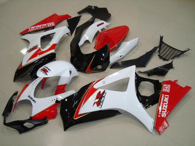 Weiß Rot Schwarz Suzuki GSXR 1000 K7 2007-2008 Motorrad Verkleidungen Weiß Rot Schwarz Suzuki GSXR 1000 K7 2007-2008 Motorrad Verkleidungen