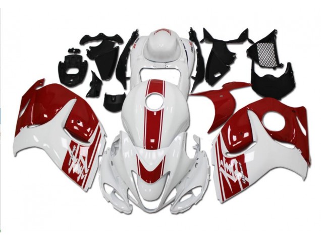 Weiß Rot Suzuki GSXR 1300 Hayabusa 2008-2019 Motorrad Verkleidung Weiß Rot Suzuki GSXR 1300 Hayabusa 2008-2019 Motorrad Verkleidung