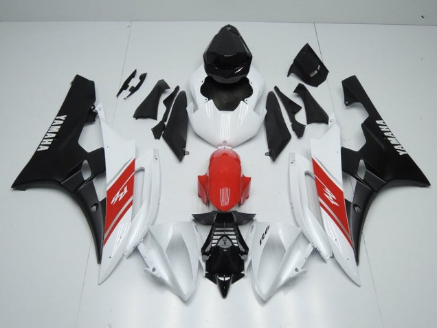 Weiß Rot Und Matt Schwarz Yamaha R6 2006-2007 Motorrad Verkleidungen Weiß Rot Und Matt Schwarz Yamaha R6 2006-2007 Motorrad Verkleidungen