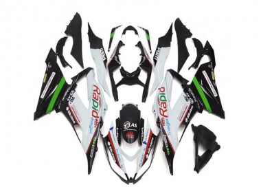 Weiß Schwarz Kawasaki ZX6R 2013-2018 Motorrad Verkleidungen