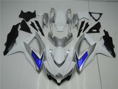 Weiß Silber Blau Suzuki GSXR 600 / 750 K8 2008-2010 Motorrad Verkleidungen