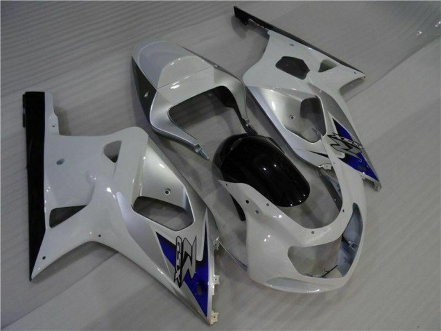 Weiß Silber Suzuki GSXR 600 / 750 K1 K2 K3 2001-2003 Motorrad Verkleidungen Weiß Silber Suzuki GSXR 600 / 750 K1 K2 K3 2001-2003 Motorrad Verkleidungen