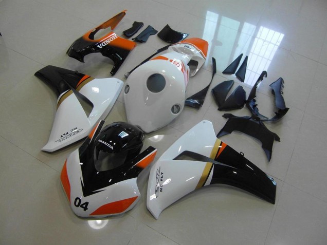 Weiß Und Schwarz Und Orange Rennen Honda CBR 1000 RR 2008-2011 Motorrad Verkleidungen Weiß Und Schwarz Und Orange Rennen Honda CBR 1000 RR 2008-2011 Motorrad Verkleidungen